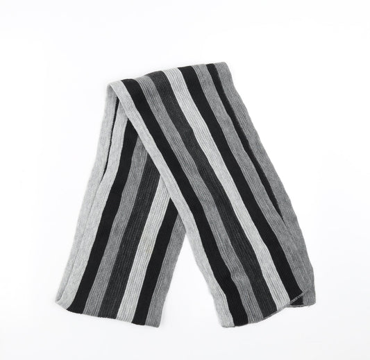 Preworn Unisex Grey Striped   Scarf