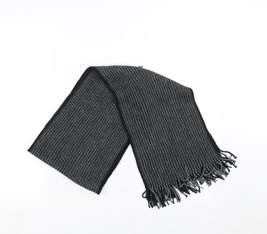 Original Esquire Mens Black Geometric Knit Scarf  One Size