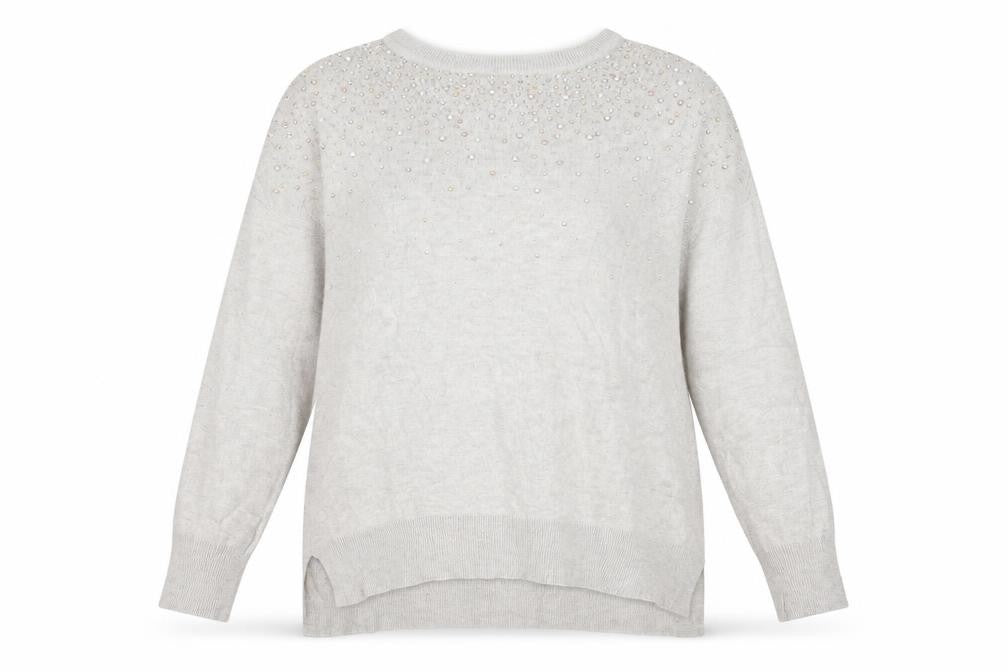 Primark Womens Beige  Knit Pullover Jumper Size 10  - beaded detail