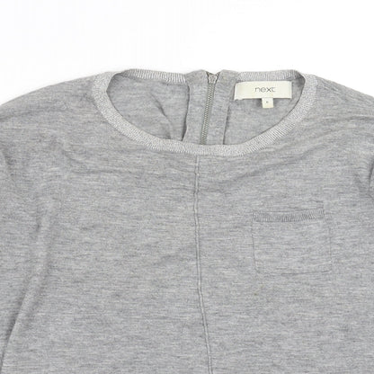 Next Womens Grey  Knit Pullover Jumper Size 6