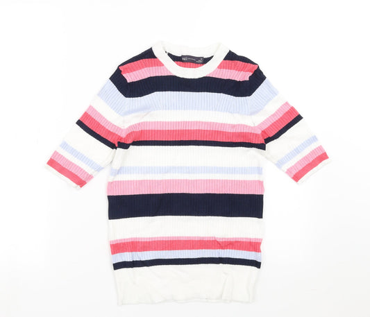Marks and Spencer Womens Multicoloured Striped  Pullover Jumper Size 12