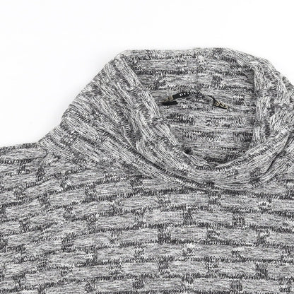 Close-up detail of Principles women’s grey knit jumper, size UK 14