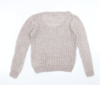 Next Womens Grey   Pullover Jumper Size L  - sequins