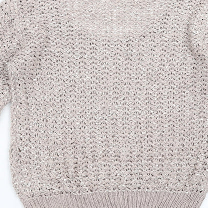 Next Womens Grey   Pullover Jumper Size L  - sequins