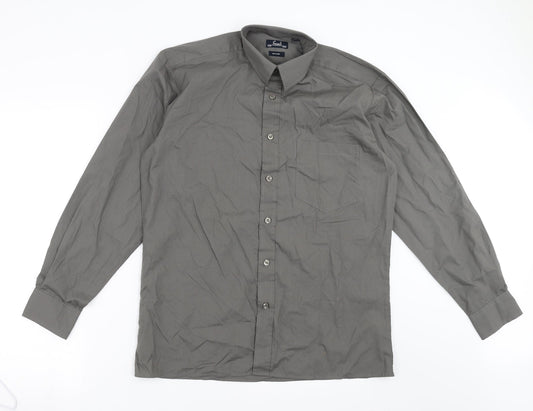 Premier Mens Grey    Button-Up Size 15  - easy care
