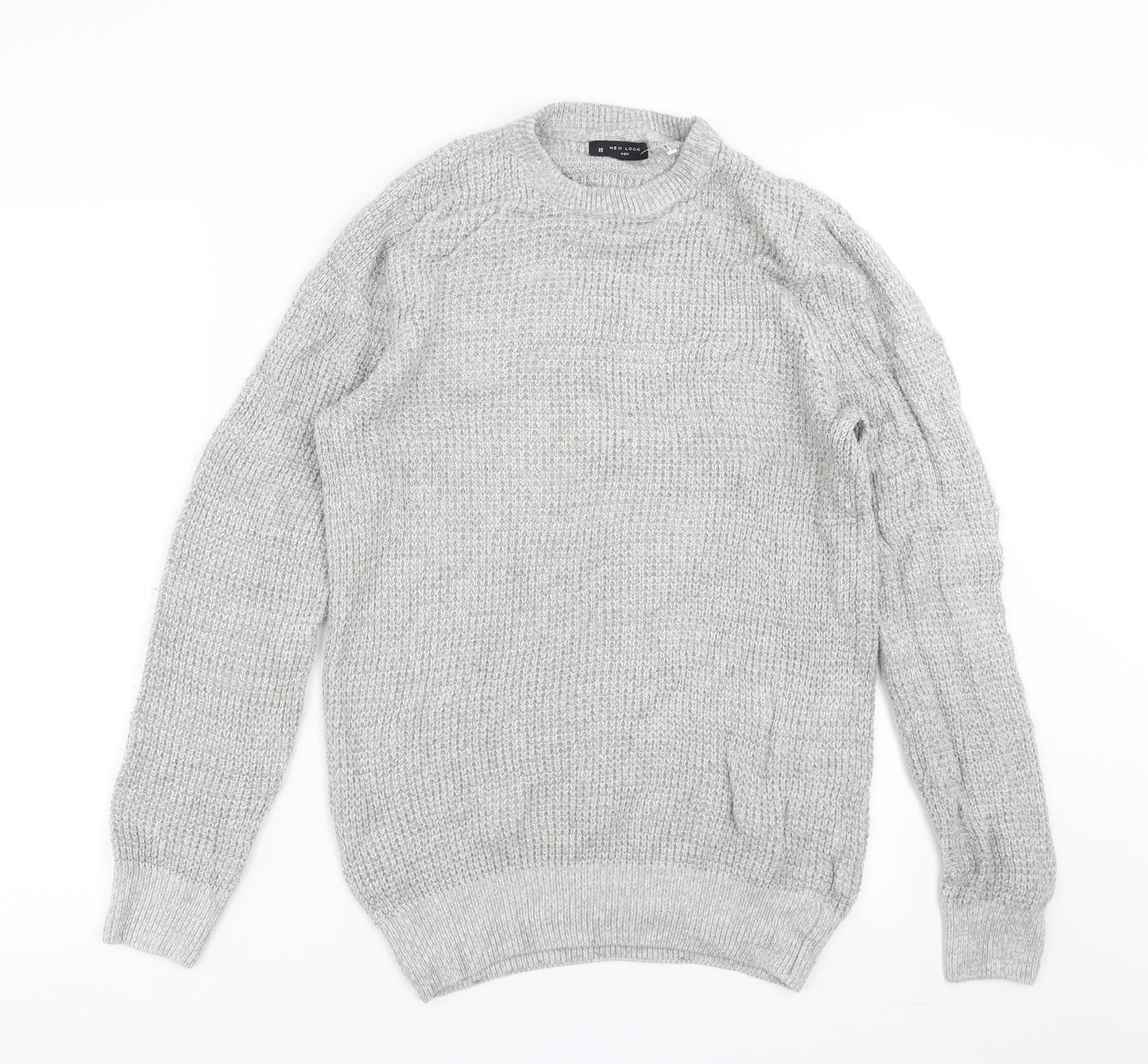 New Look Mens Grey  Knit Pullover Jumper Size XS