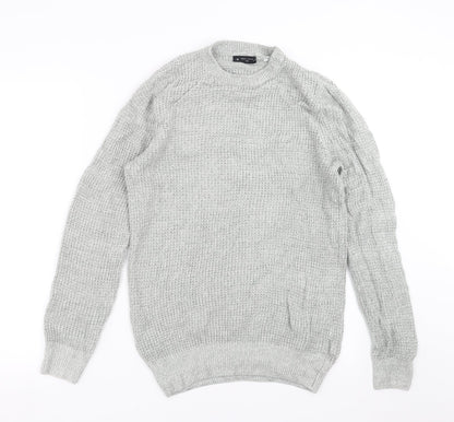 New Look Mens Grey  Knit Pullover Jumper Size XS