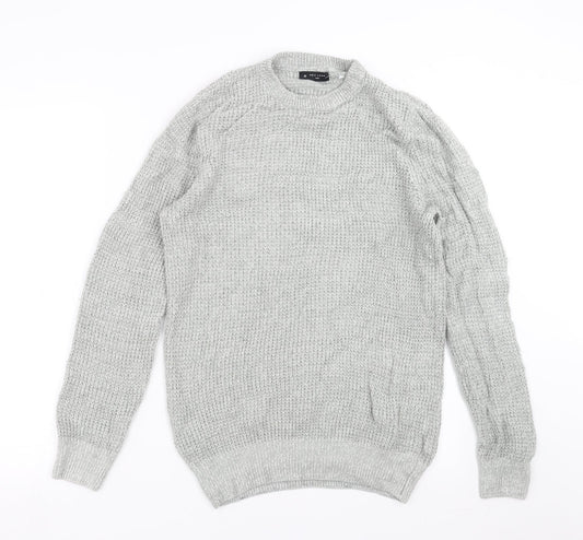 New Look Mens Grey  Knit Pullover Jumper Size XS