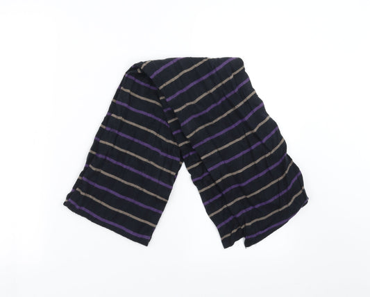 Preworn Womens Black Striped   Scarf
