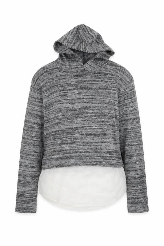 Front view of H&M girls’ grey basic blouse, size 11, years
