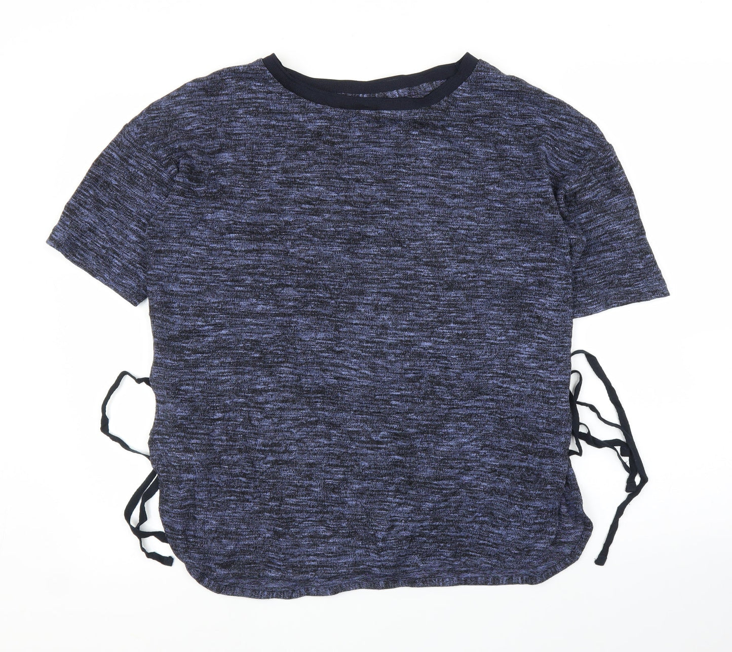 Preworn Womens Blue   Basic T-Shirt Size L  - Split down sides