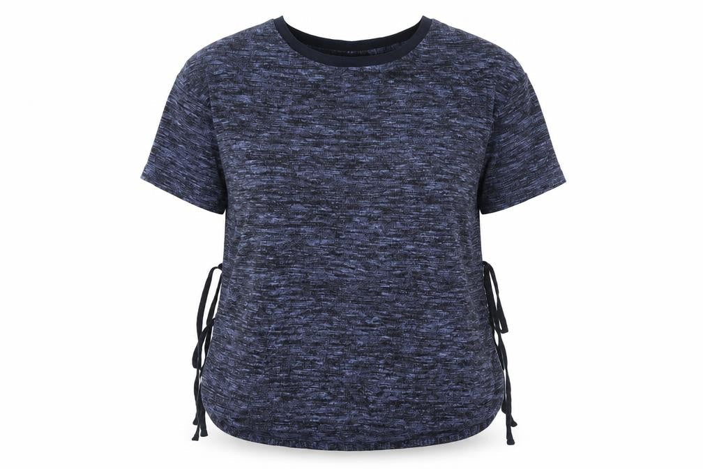 Preworn Womens Blue   Basic T-Shirt Size L  - Split down sides