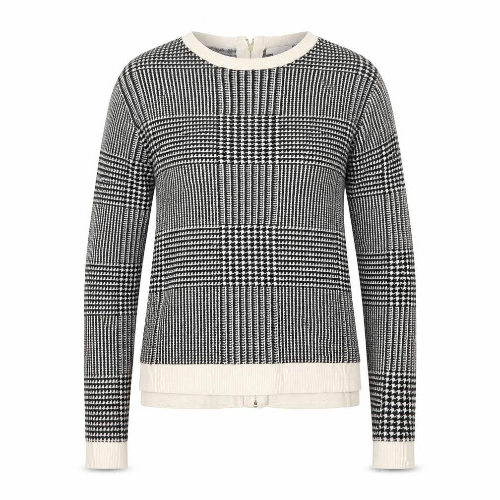 H&M Womens Black Houndstooth  Pullover Jumper Size L