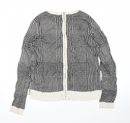H&M Womens Black Houndstooth  Pullover Jumper Size L