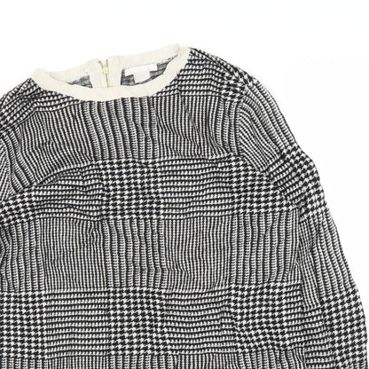 H&M Womens Black Houndstooth  Pullover Jumper Size L