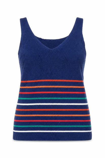 Preworn Womens Blue Striped  Basic Tank Size L