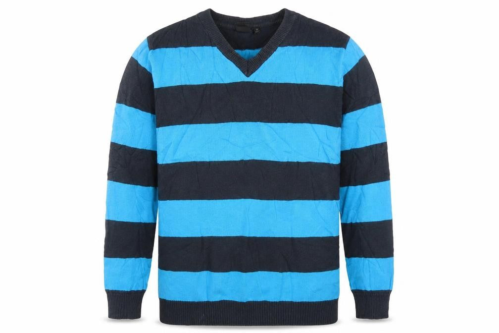 Be Cool Boys Blue Striped  Pullover Jumper Size 10 Years