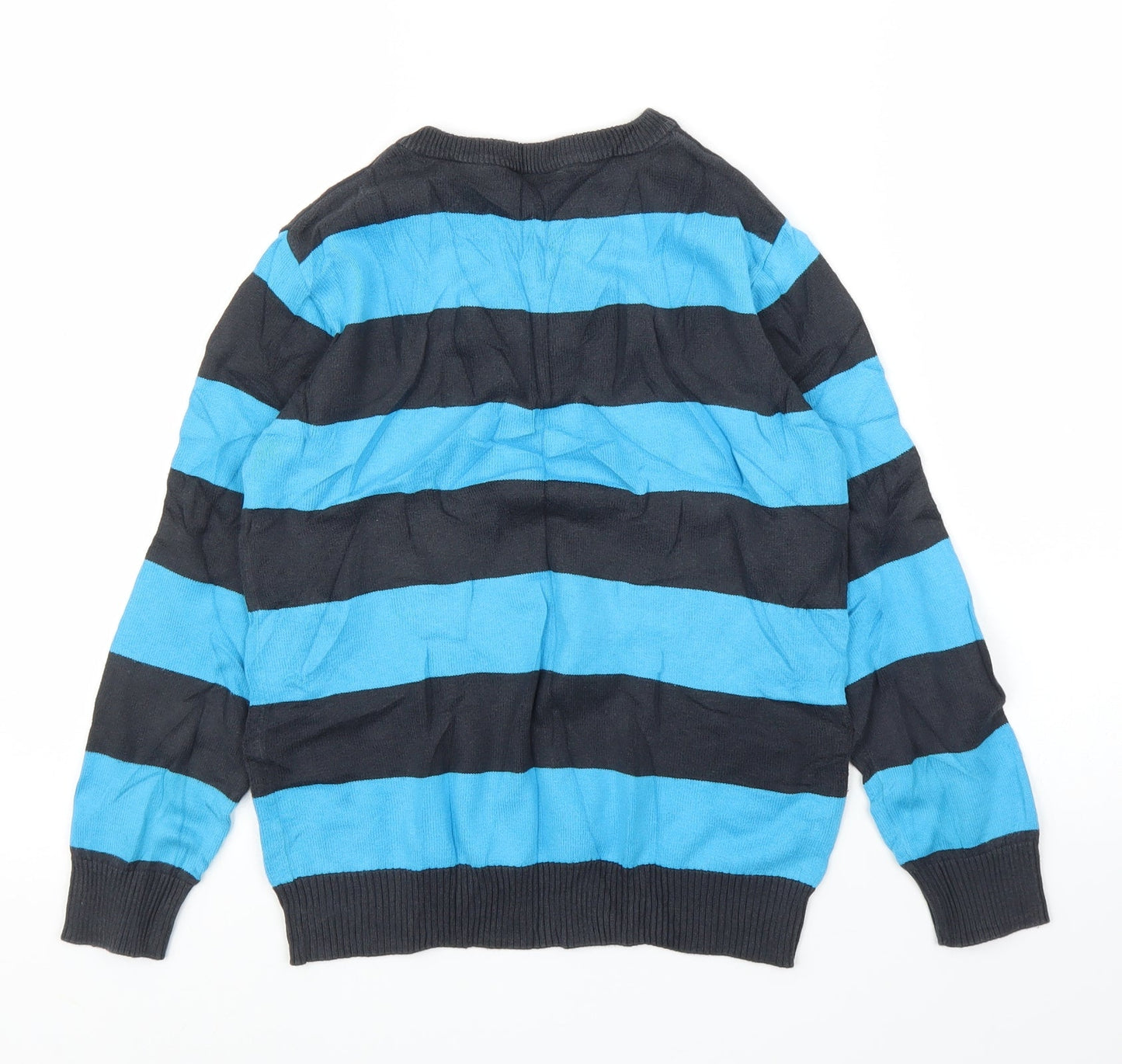 Be Cool Boys Blue Striped  Pullover Jumper Size 10 Years