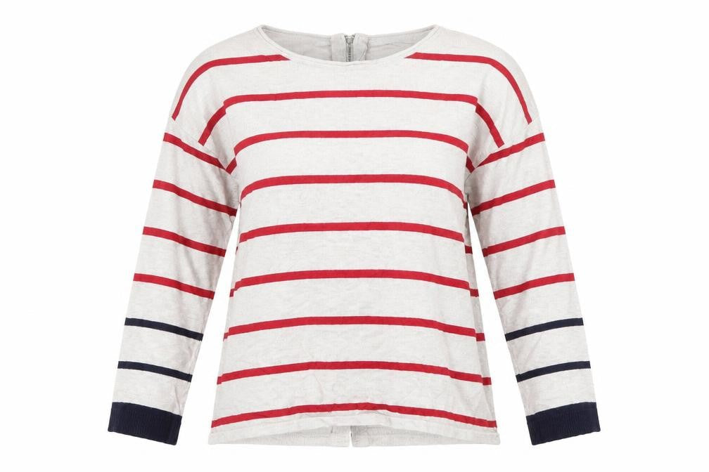 89th & Madison Womens Beige Striped  Pullover Jumper Size M