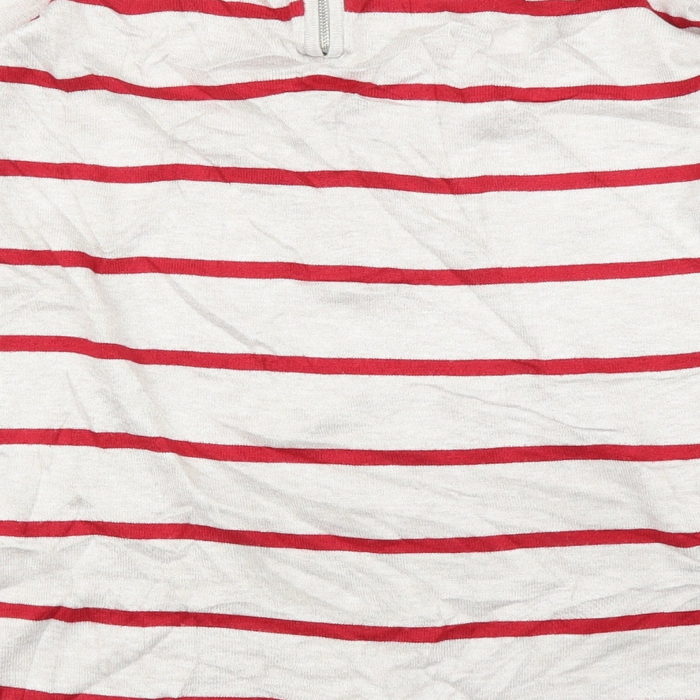 89th & Madison Womens Beige Striped  Pullover Jumper Size M