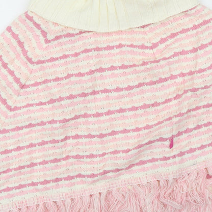 Pineapple Girls Pink Striped  Pullover Jumper Size M  - Poncho