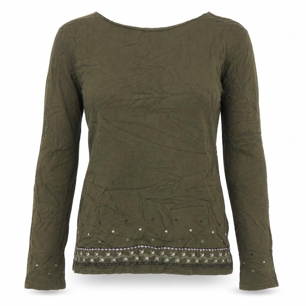 Linea Womens Green Floral  Pullover Jumper Size L