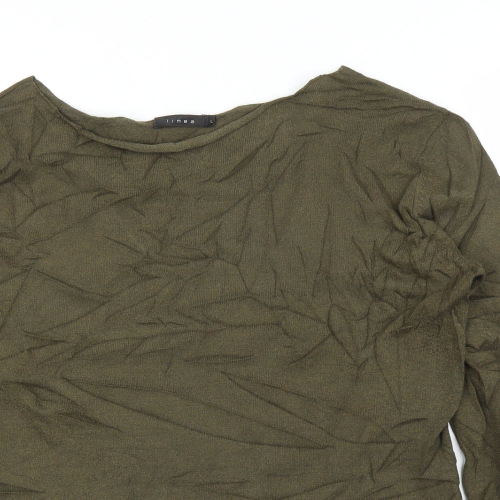 Linea Womens Green Floral  Pullover Jumper Size L