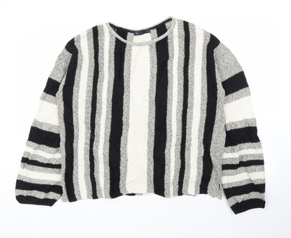Marks & Spencer Womens Beige Striped  Pullover Jumper Size L