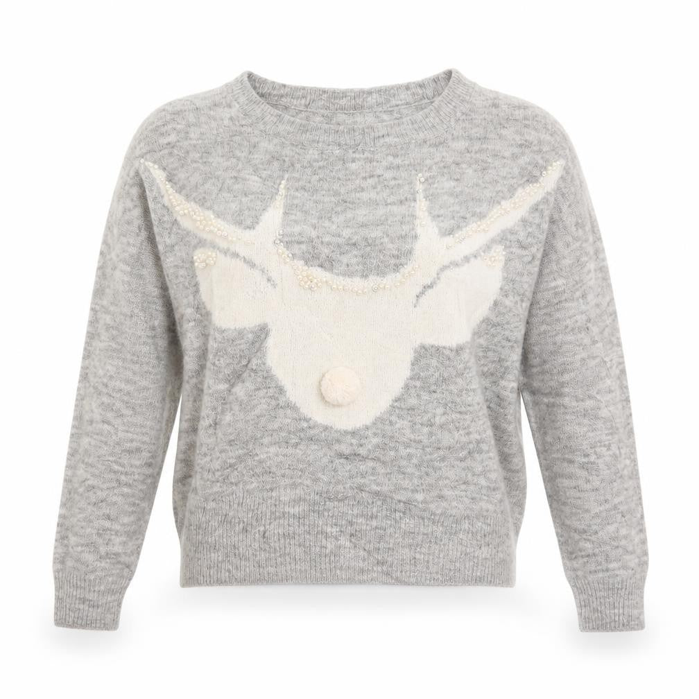 H&M Womens Grey   Pullover Jumper Size XS  - Pearls