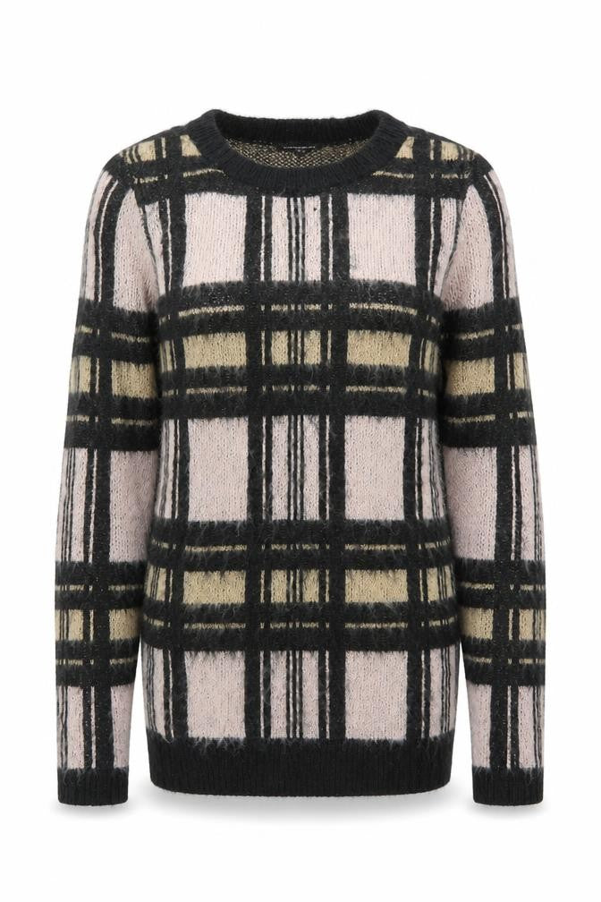 Warehouse Womens Pink Plaid  Pullover Jumper Size 8