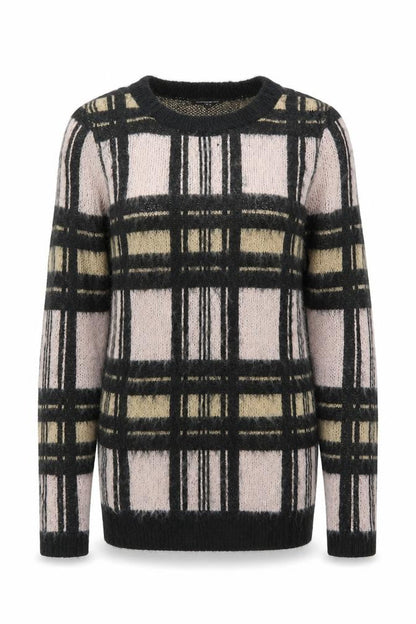Warehouse Womens Pink Plaid  Pullover Jumper Size 8