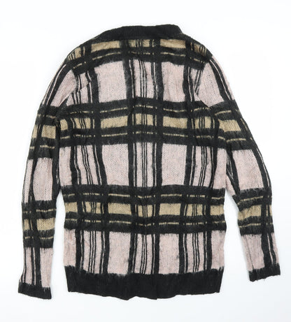 Warehouse Womens Pink Plaid  Pullover Jumper Size 8