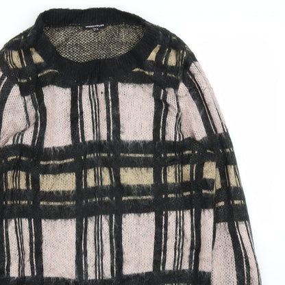 Warehouse Womens Pink Plaid  Pullover Jumper Size 8