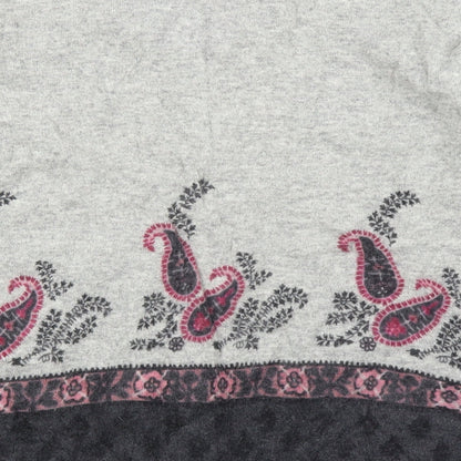 Alex & Co Womens Grey Paisley  Basic Blouse Size M