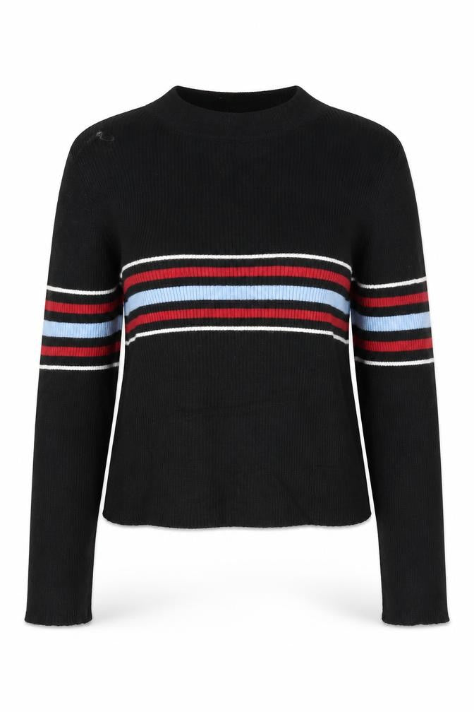 Cooperative Womens Black Striped  Basic Blouse Size M