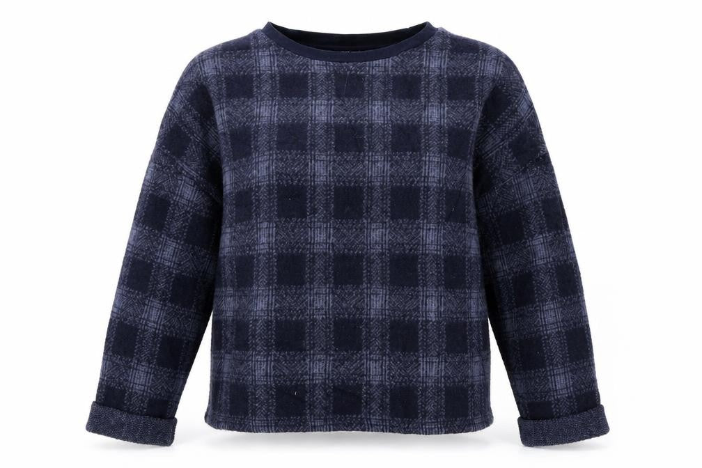 Topshop  Womens Blue Check  Pullover Jumper Size 12