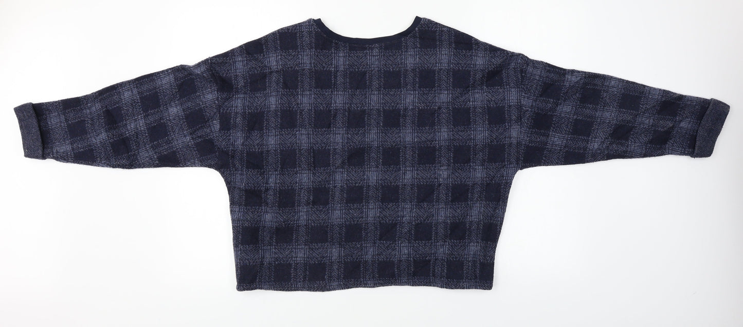 Topshop  Womens Blue Check  Pullover Jumper Size 12