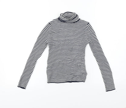 Next  Girls White Striped  Pullover Jumper Size 8 Years
