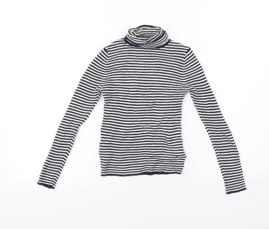 NEXT  Girls White Striped  Pullover Jumper Size 8 Years