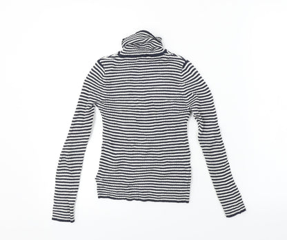 Next  Girls White Striped  Pullover Jumper Size 8 Years