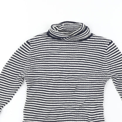 Next  Girls White Striped  Pullover Jumper Size 8 Years