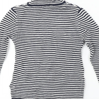 Next  Girls White Striped  Pullover Jumper Size 8 Years