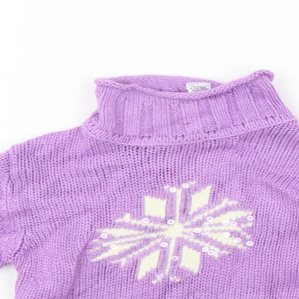 BHS  Girls Purple   Pullover Jumper Size 5 Years