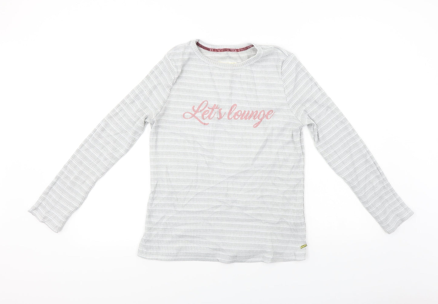 lounge wear  Womens Grey Striped  Pullover Jumper Size 14