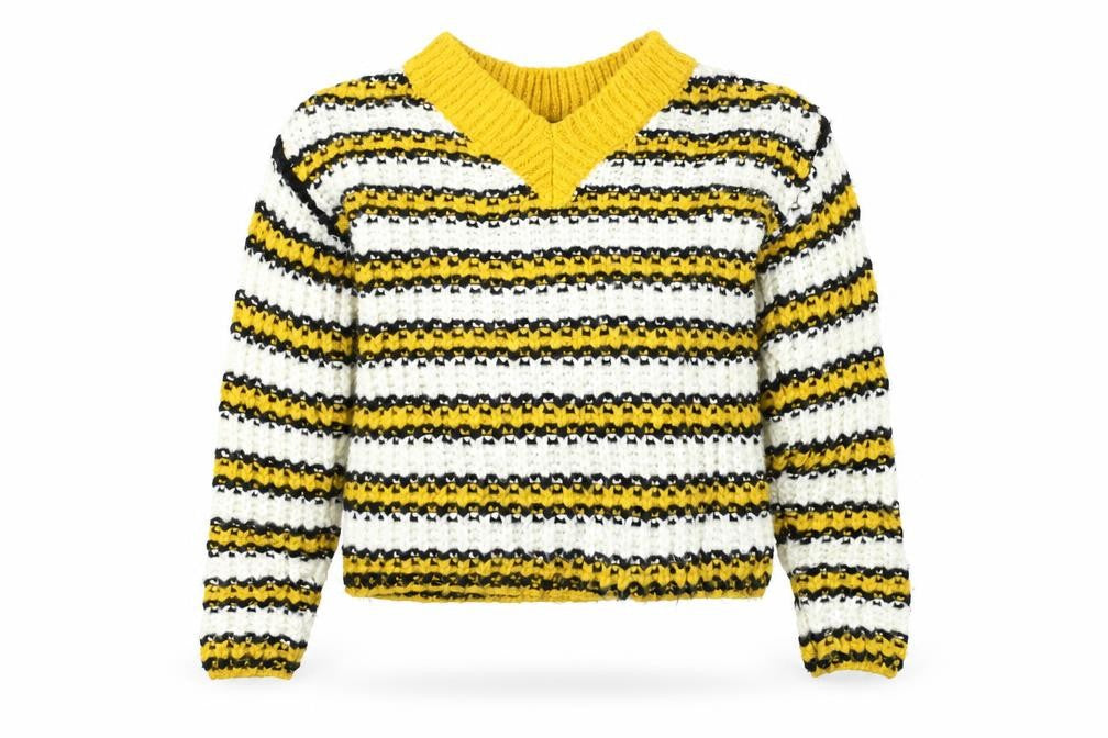 Topshop  Womens White Striped  Pullover Jumper Size 6