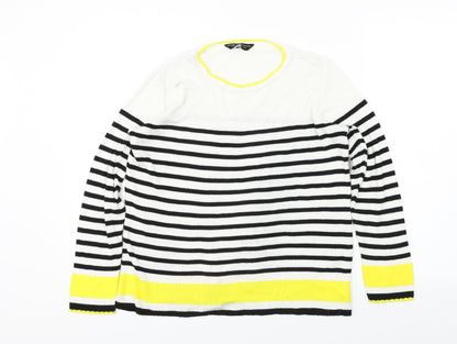 Dorothy Perkins  Womens White Striped  Pullover Jumper Size 10