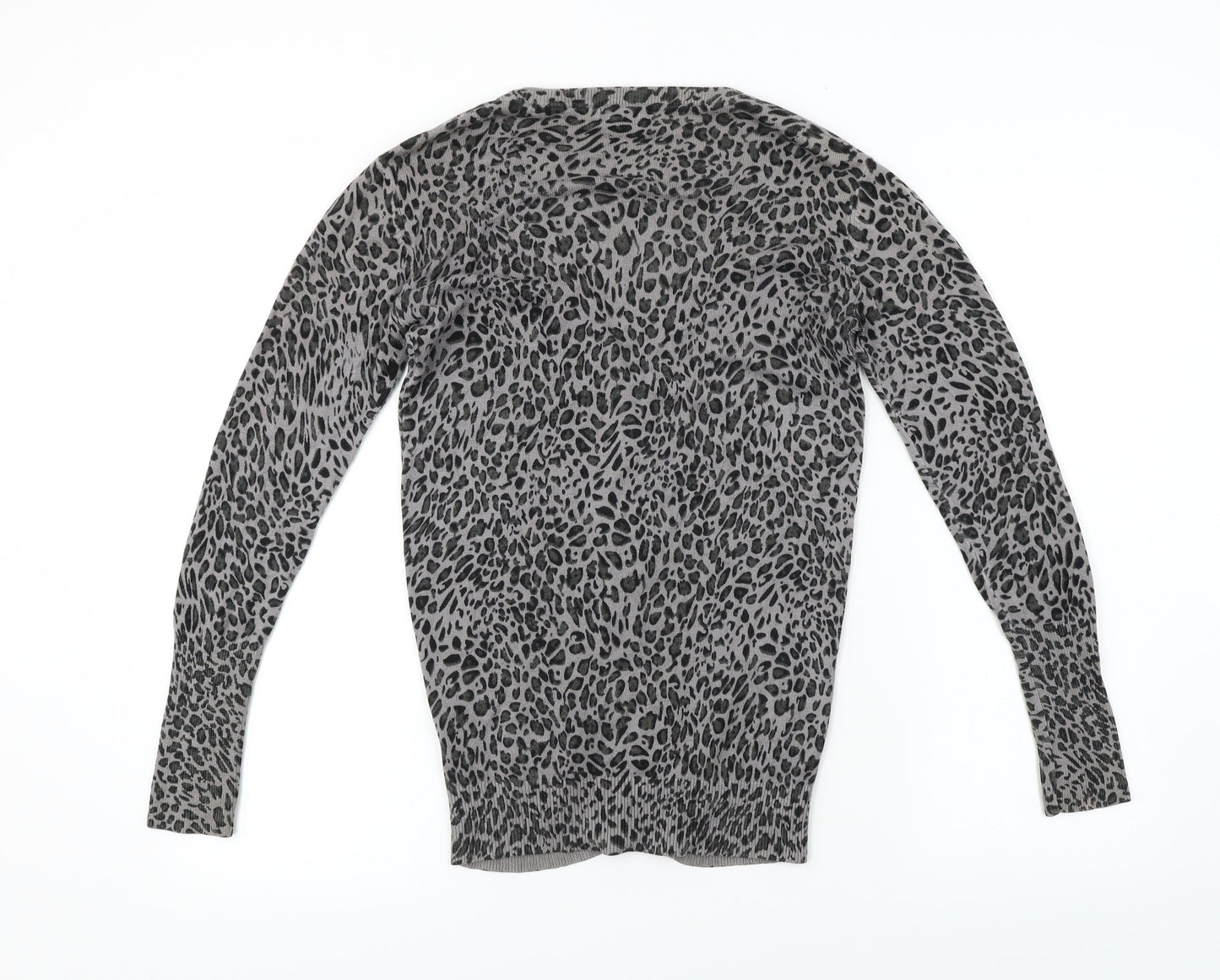 Millenium  Womens Grey Animal Print  Cardigan Jumper Size 10