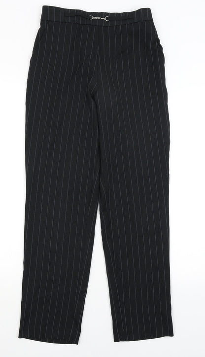 Tu Womens Black Striped  Dress Pants Trousers Size 8 L28.5 in