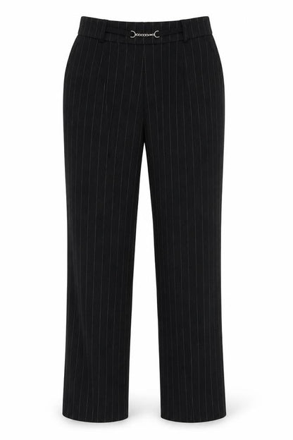 Tu Womens Black Striped  Dress Pants Trousers Size 8 L28.5 in