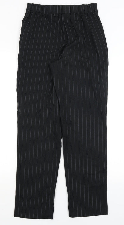 Tu Womens Black Striped  Dress Pants Trousers Size 8 L28.5 in